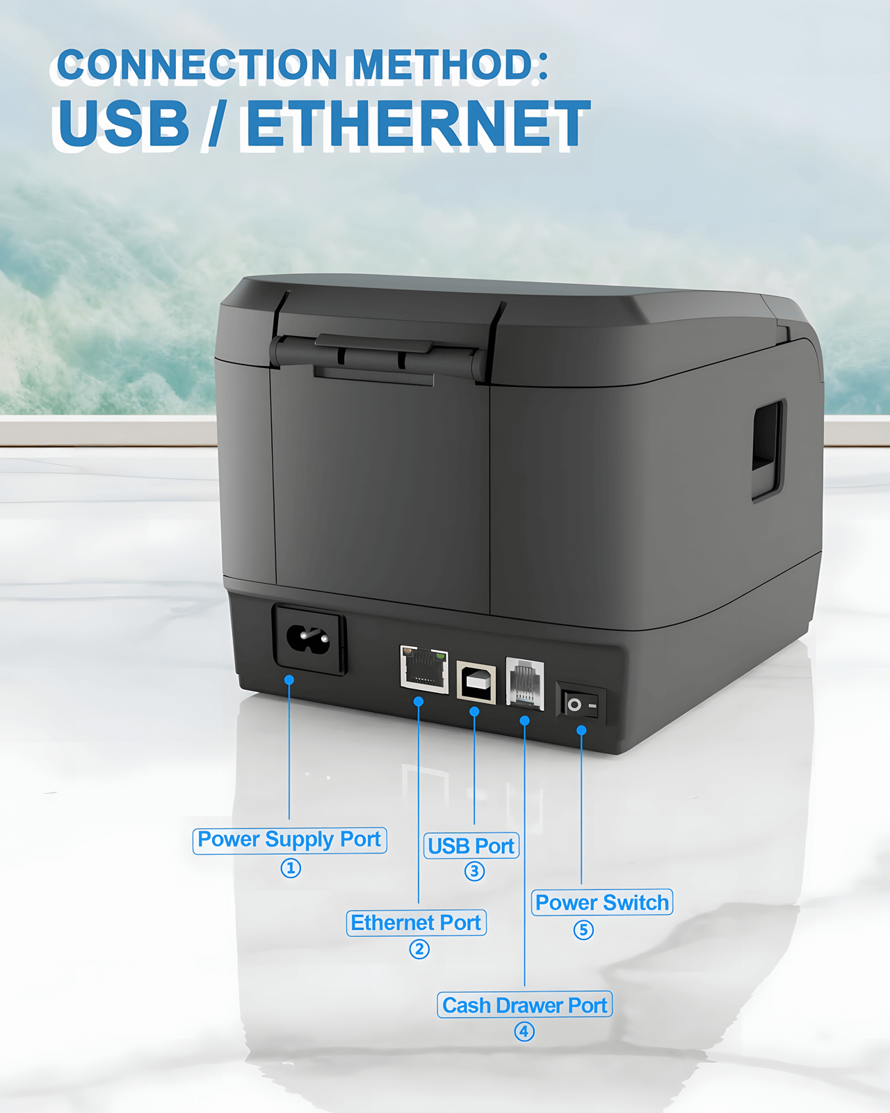 Zywell ZY-908 Termal Fiş Yazıcı USB & Ethernet