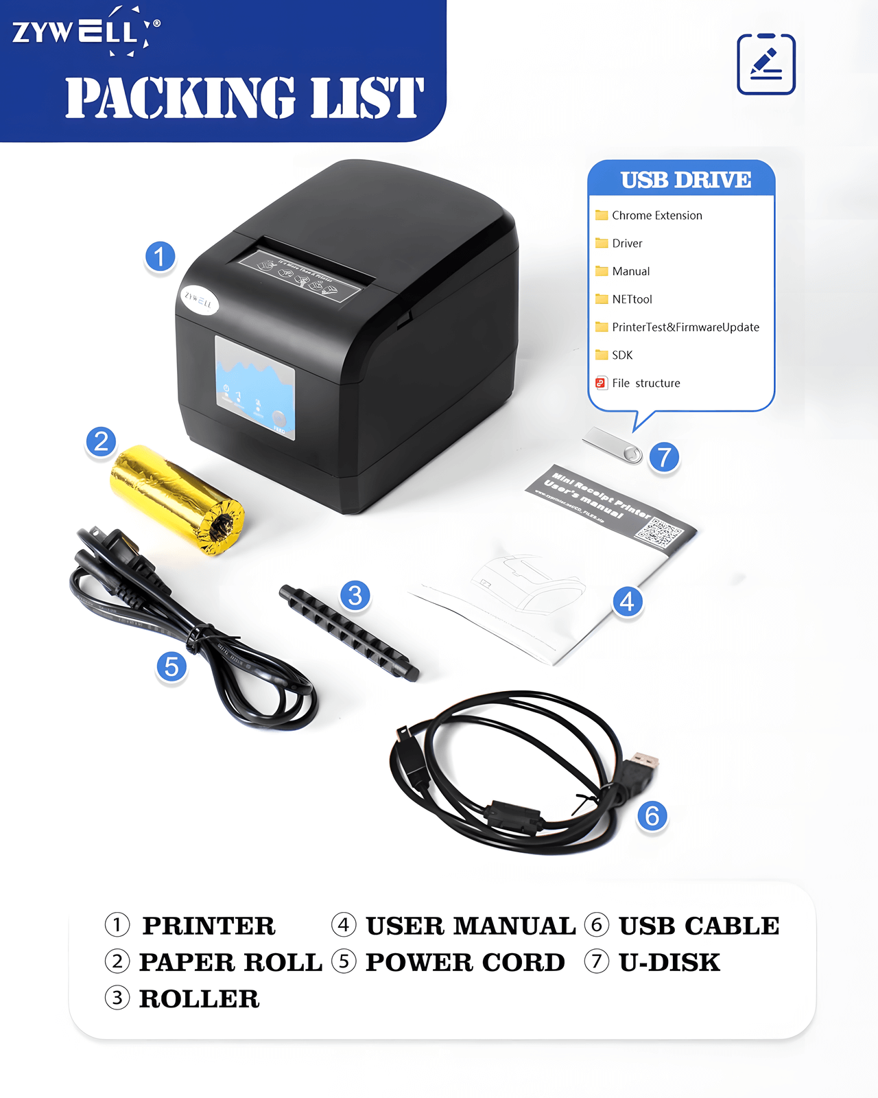 Zywell ZY-908 Termal Fiş Yazıcı USB & Ethernet